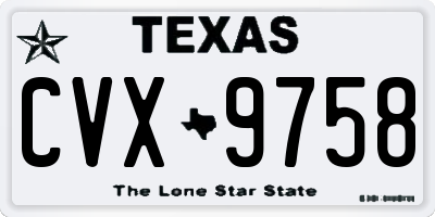 TX license plate CVX9758