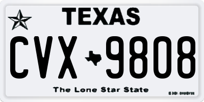 TX license plate CVX9808