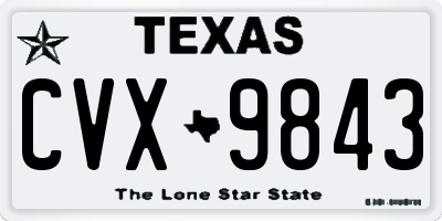 TX license plate CVX9843