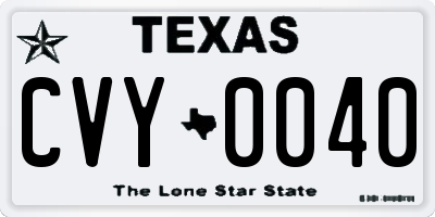 TX license plate CVY0040