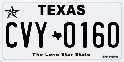 TX license plate CVY0160