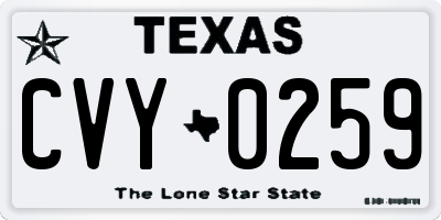 TX license plate CVY0259