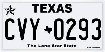 TX license plate CVY0293