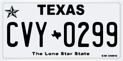 TX license plate CVY0299