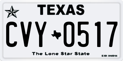 TX license plate CVY0517
