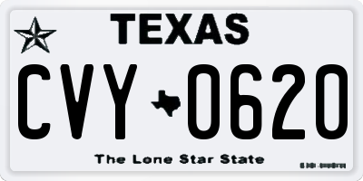 TX license plate CVY0620