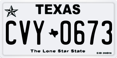TX license plate CVY0673