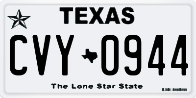 TX license plate CVY0944