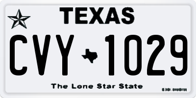 TX license plate CVY1029