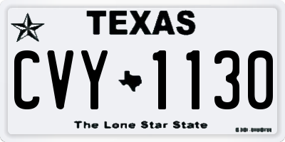 TX license plate CVY1130