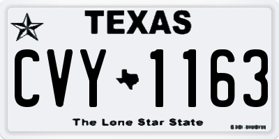TX license plate CVY1163
