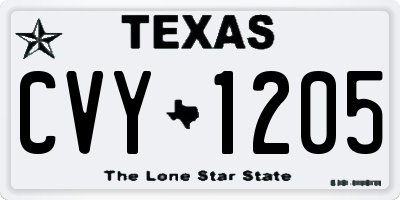 TX license plate CVY1205