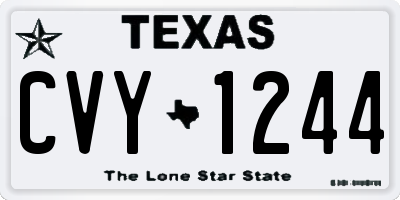 TX license plate CVY1244