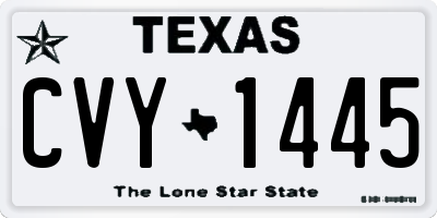 TX license plate CVY1445