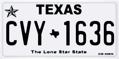 TX license plate CVY1636
