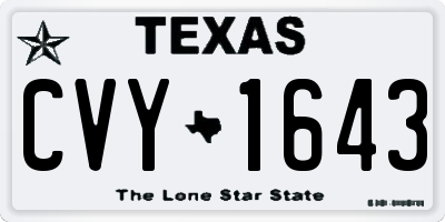 TX license plate CVY1643