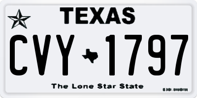 TX license plate CVY1797