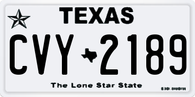TX license plate CVY2189