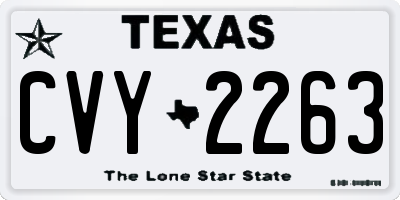TX license plate CVY2263
