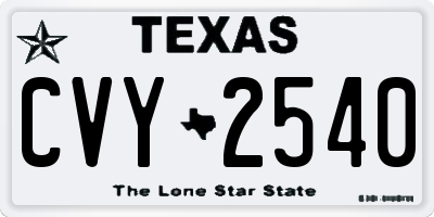 TX license plate CVY2540