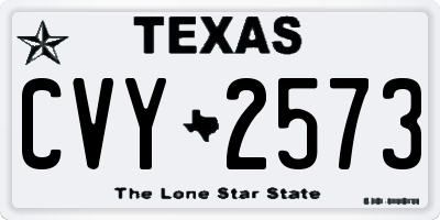 TX license plate CVY2573