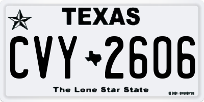 TX license plate CVY2606