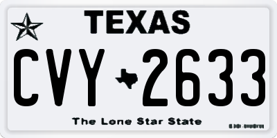 TX license plate CVY2633