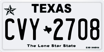 TX license plate CVY2708