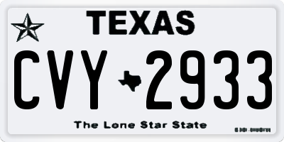 TX license plate CVY2933