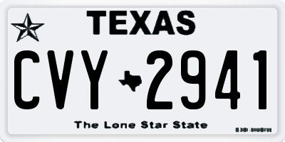 TX license plate CVY2941