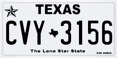 TX license plate CVY3156