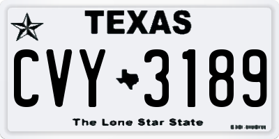 TX license plate CVY3189