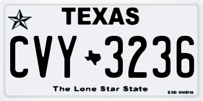 TX license plate CVY3236
