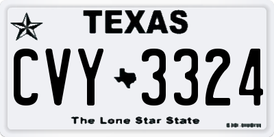 TX license plate CVY3324
