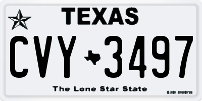 TX license plate CVY3497
