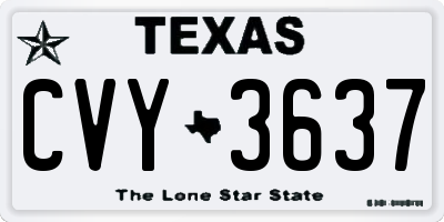 TX license plate CVY3637