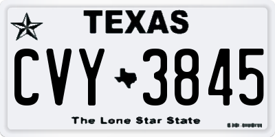 TX license plate CVY3845