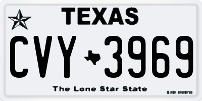 TX license plate CVY3969