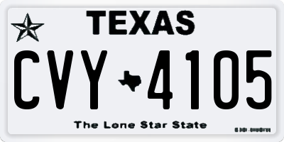 TX license plate CVY4105