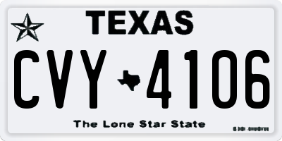 TX license plate CVY4106