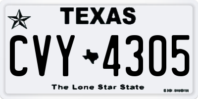 TX license plate CVY4305