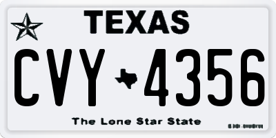 TX license plate CVY4356