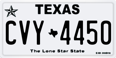 TX license plate CVY4450