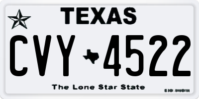 TX license plate CVY4522