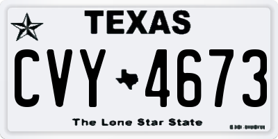 TX license plate CVY4673
