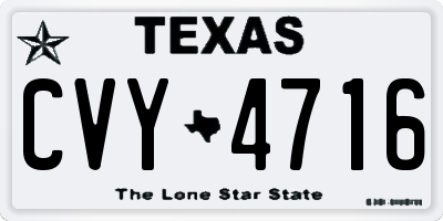 TX license plate CVY4716