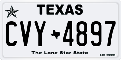 TX license plate CVY4897
