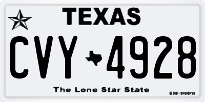 TX license plate CVY4928