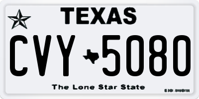 TX license plate CVY5080