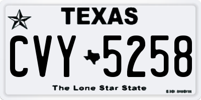 TX license plate CVY5258